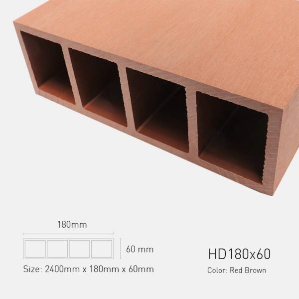 Lam Gỗ Nhựa Ngoài Trời TPWood HD180x60-Red Brown