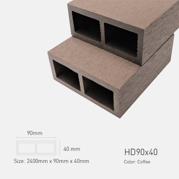 Lam Gỗ Nhựa Ngoài Trời TPWood HD90x40-Coffee
