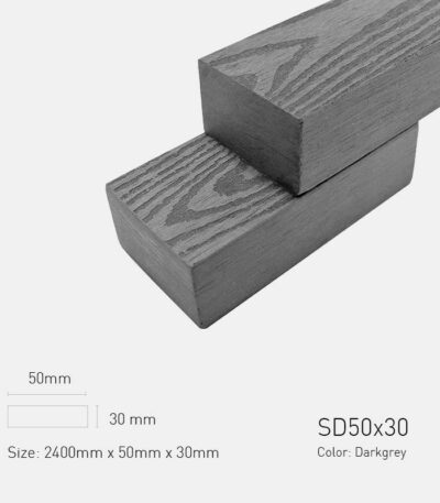 Lam Gỗ Nhựa Ngoài Trời TPWood SD50x30-Darkgrey