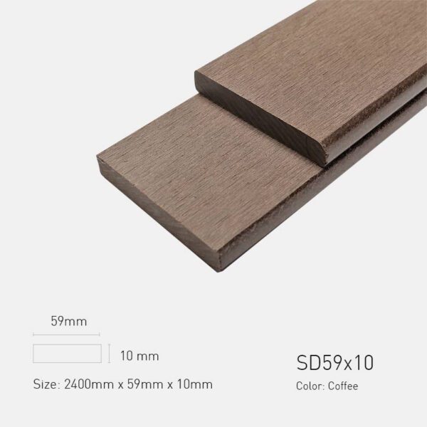 Lam Gỗ Nhựa Ngoài Trời TPWood SD59x10-Coffee