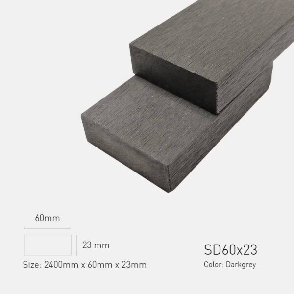 Lam Gỗ Nhựa Ngoài Trời TPWood SD60x23-Darkgrey