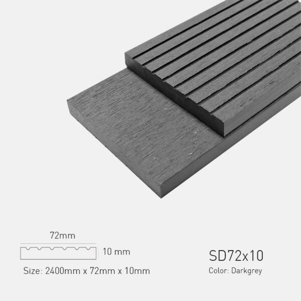 Lam Gỗ Nhựa Ngoài Trời TPWood SD72x10-Darkgrey