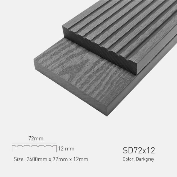 Lam Gỗ Nhựa Ngoài Trời TPWood SD72x12-Darkgrey