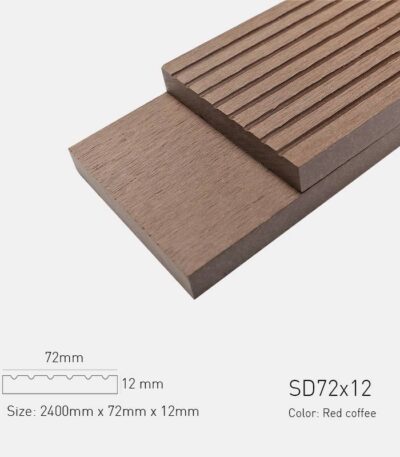 Lam Gỗ Nhựa Ngoài Trời TPWood SD72x12-Red Coffee