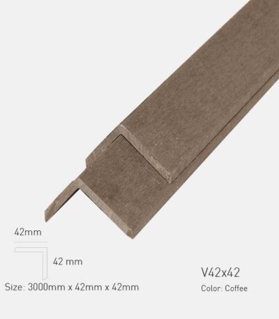 Thanh Nẹp V Gỗ Nhựa TPWood V42x42-Coffee