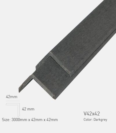 Thanh Nẹp V Gỗ Nhựa TPWood V42x42-Darkgrey
