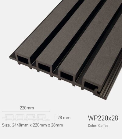 Lam Sóng Gỗ Nhựa Ngoài Trời TPWood WP220x28-Coffee