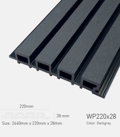 Lam Sóng Gỗ Nhựa Ngoài Trời TPWood WP220x28-Darkgrey