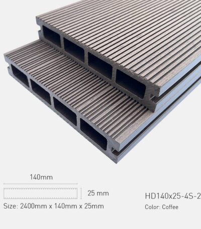 Sàn Gỗ Ngoài Trời TPWood HD140x25-4S-2G-Coffee