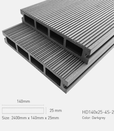 Sàn Gỗ Ngoài Trời TPWood HD140x25-4S-2G-Darkgrey