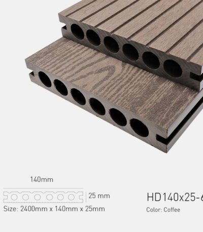 Sàn Gỗ Ngoài Trời TPWood HD140x25-6R-Coffee