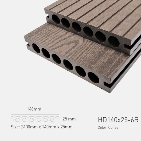 Sàn Gỗ Ngoài Trời TPWood HD140x25-6R-Coffee