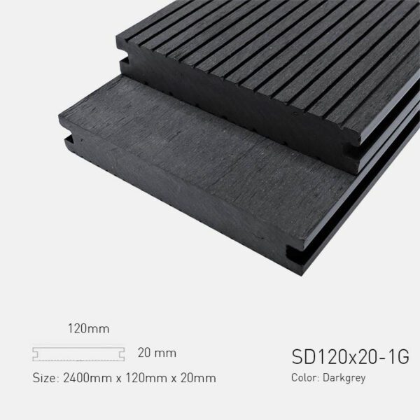 Sàn Gỗ Ngoài Trời TPWood SD120x20-1G-Darkgrey