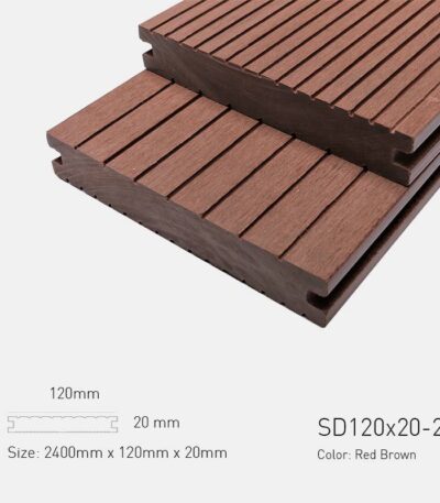 Sàn Gỗ Ngoài Trời TPWood SD120x20-2G-Red Brown