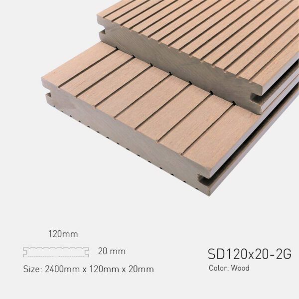 Sàn Gỗ Ngoài Trời TPWood SD120x20-2G-Wood