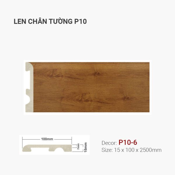 Len Chân Tường Nhựa Cao 100mm P10-6
