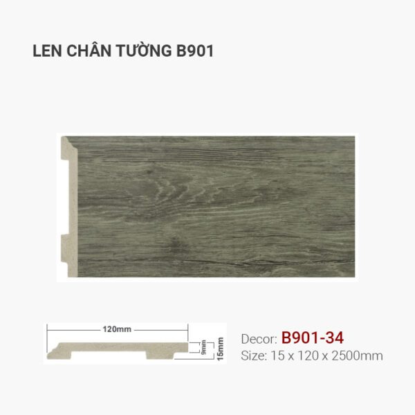 Len Chân Tường Nhựa Cao 120mm B901-34