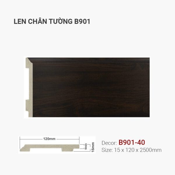 Len Chân Tường Nhựa Cao 120mm B901-40