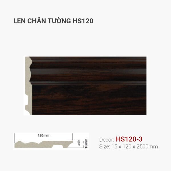 Len Chân Tường Nhựa Cao 120mm HS120-3