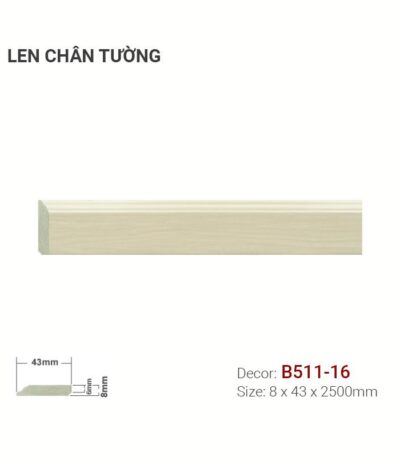 Len Chân Tường Nhựa Cao 43mm B511-16