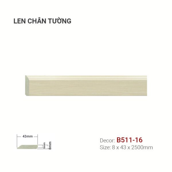 Len Chân Tường Nhựa Cao 43mm B511-16