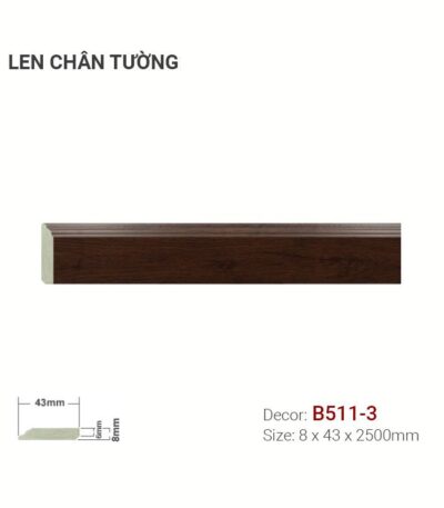 Len Chân Tường Nhựa Cao 43mm B511-3