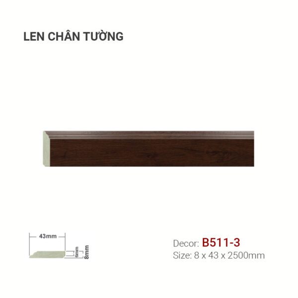 Len Chân Tường Nhựa Cao 43mm B511-3