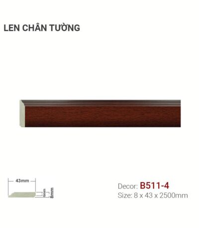 Len Chân Tường Nhựa Cao 43mm B511-4