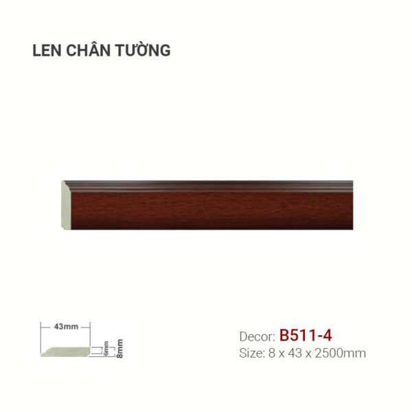 Len Chân Tường Nhựa Cao 43mm B511-4