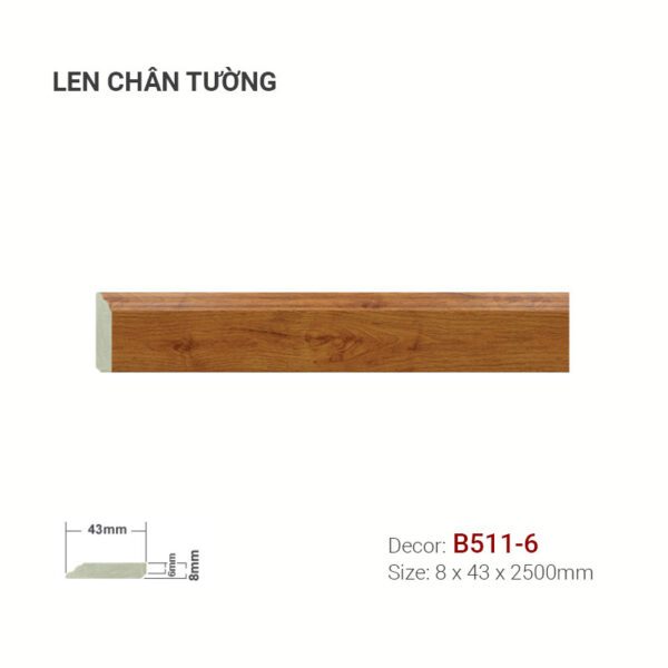 Len Chân Tường Nhựa Cao 43mm B511-6