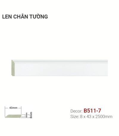 Len Chân Tường Nhựa Cao 43mm B511-7