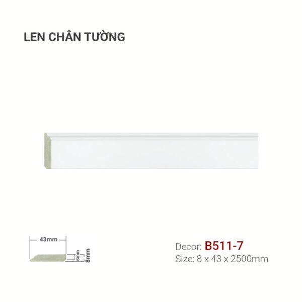 Len Chân Tường Nhựa Cao 43mm B511-7