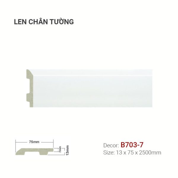 Len Chân Tường Nhựa Cao 75mm B703-7
