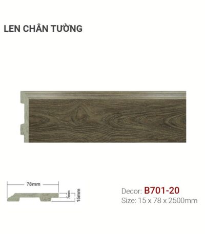 Len Chân Tường Nhựa Cao 78mm B701-20