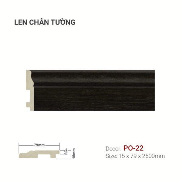 Len Chân Tường Nhựa Cao 79mm PO-22