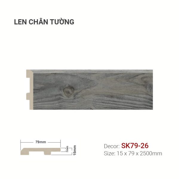 Len Chân Tường Nhựa Cao 79mm SK79-26