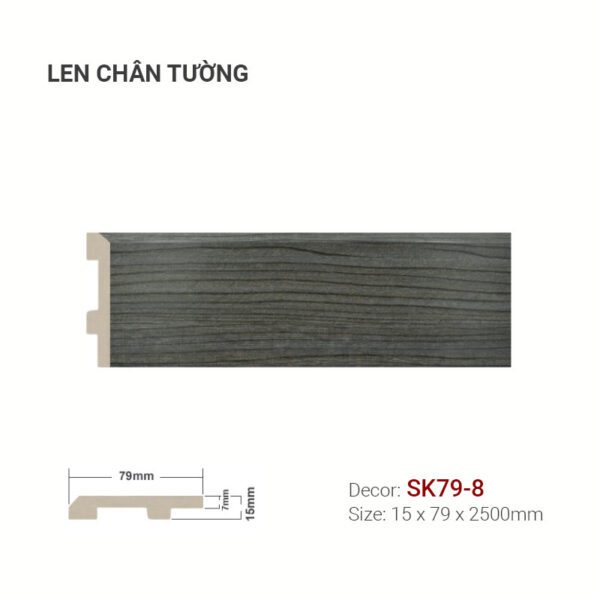 Len Chân Tường Nhựa Cao 79mm SK79-8