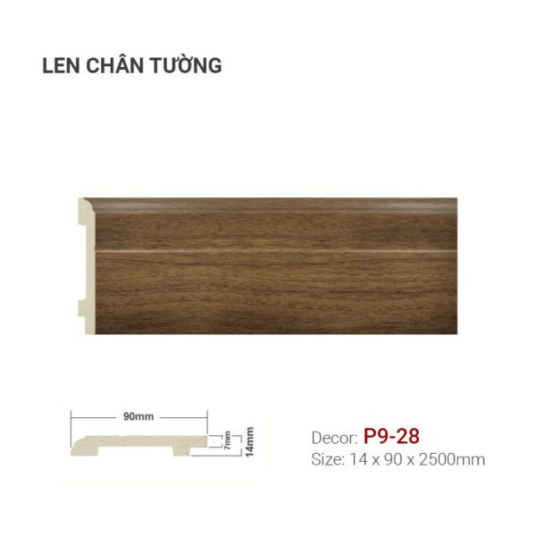 Len Chân Tường Nhựa Cao 90mm P9-28