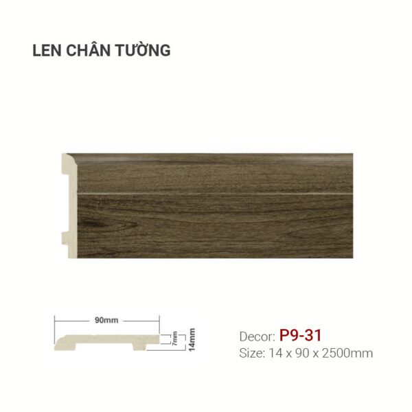Len Chân Tường Nhựa Cao 90mm P9-31