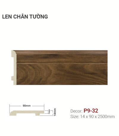 Len Chân Tường Nhựa Cao 90mm P9-32