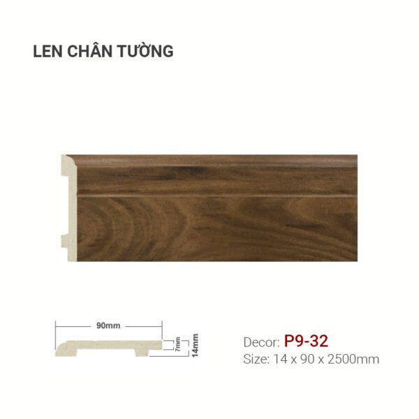 Len Chân Tường Nhựa Cao 90mm P9-32