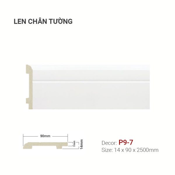 Len Chân Tường Nhựa Cao 90mm P9-7
