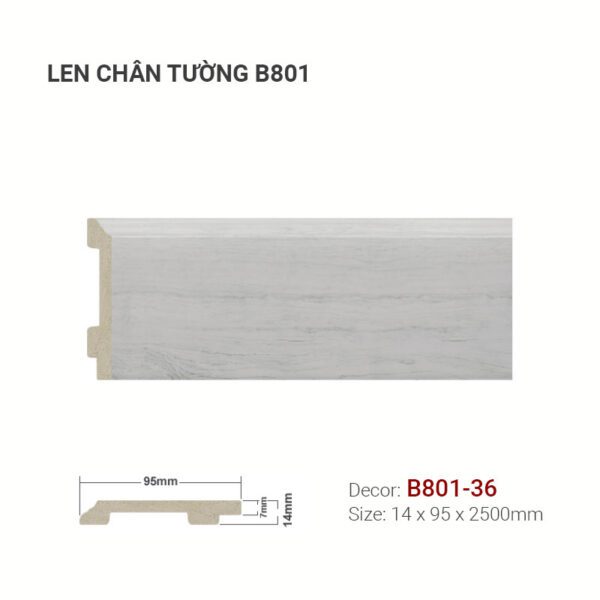 Len Chân Tường Nhựa Cao 95mm B801-36