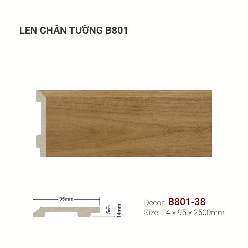 Len Chân Tường Nhựa Cao 95Mm B801-38 Len Chân Tường Nhựa Cao 95Mm B801-38