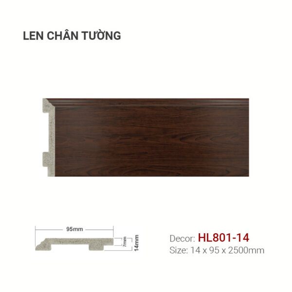 Len Chân Tường Nhựa Cao 95mm HL801-14