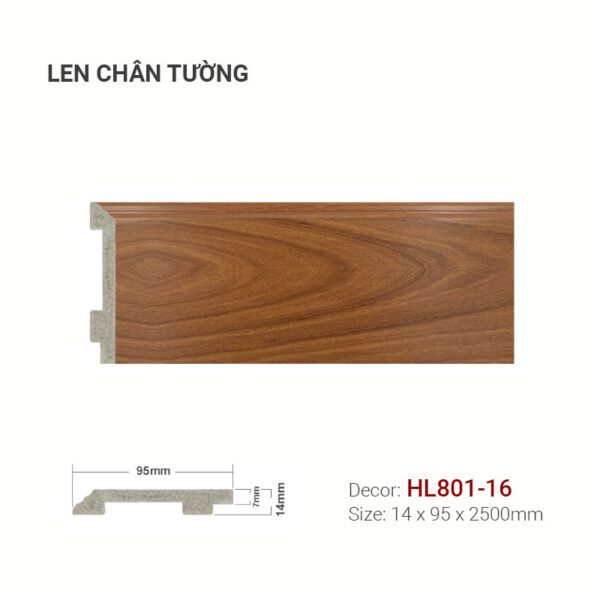 Len Chân Tường Nhựa Cao 95mm HL801-16