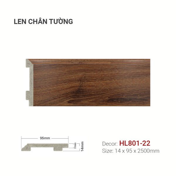 Len Chân Tường Nhựa Cao 95mm HL801-22