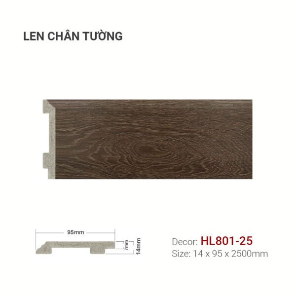 Len Chân Tường Nhựa Cao 95mm HL801-25