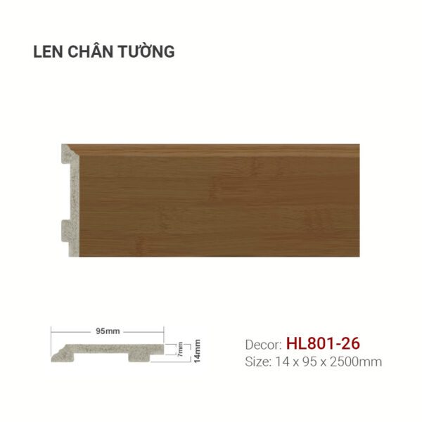 Len Chân Tường Nhựa Cao 95mm HL801-26