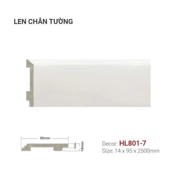 Len Chân Tường Nhựa Cao 95mm HL801-7